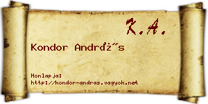 Kondor András névjegykártya