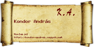 Kondor András névjegykártya
